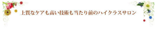 上質なケアも高い技術も当たり前のハイクラスサロン