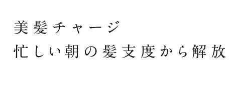 美髪チャージ忙しい朝の髪支度から解放